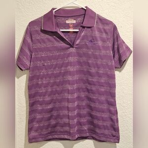 Antigua Purple Striped Women's Golf Shirt Colorado Springs Country Club Size Med